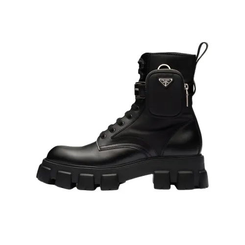 PRADA Monolith Короткий Мартин Ботин Женские Черный