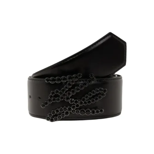 KARL LAGERFELD Ремни из коровьей кожи унисекс черный 5 см