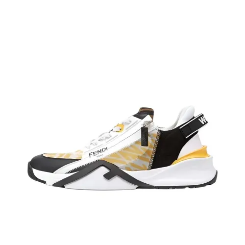 FENDI Низкий топ Спортивная повседневная обувь Мужская Желтый Черный Белый