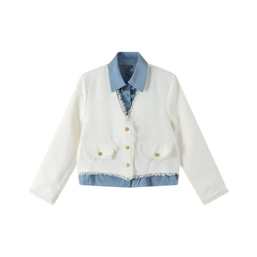 KYKW Белый Женский Короткий Пальто