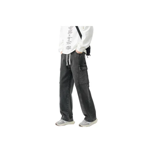 WilliamPOLO Черный Серый Цвет Унисекс Джинсы