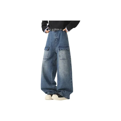 SXSY Винтажные синие унисекс джинсы