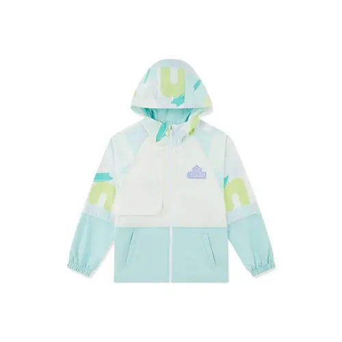 QIAODAN Белый Mu Yan Синий Полный принт Kids Куртки
