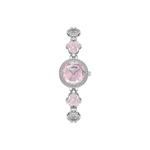 Disney Marie Cat Collaboration Кварцевый механизм Стальной ремешок Часы Женские Жемчужная раковина Циферблат