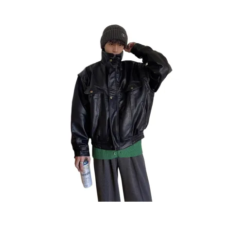 PISYPOX Черный Унисекс Кожаные куртки