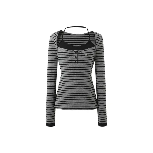 VKXOW Темно-черные женские футболки T