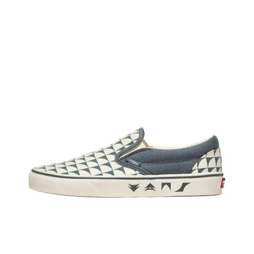 Vans CLASSIC Slip-On Устойчивые к истиранию Низкие Кроссовки для скейтбординга Женские Бежево-синие