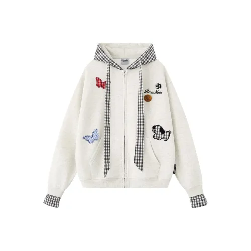 XIAOLIZI Белый Серый Унисекс Свитшоты