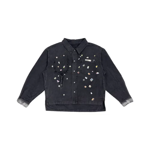 PGKZ Темно-серый унисекс джинсовые куртки