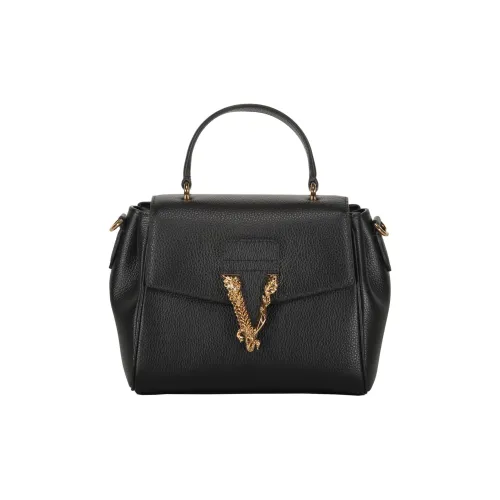 VERSACE Virtus Телячья кожа Тоут Сумка Сумка для покупок Сумка на плечо Сумка Женская Черная