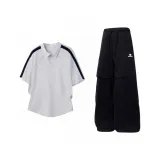 Серый топ + черные штаны