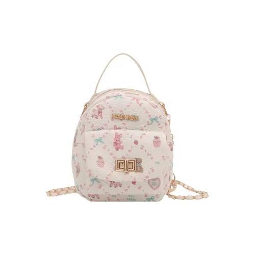 NX DOUGHNUT Холст Рюкзак Стандартный Женские Белый