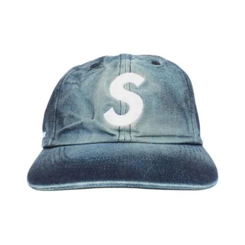 Supreme Хлопок Кепки Унисекс Отбеленный Синий