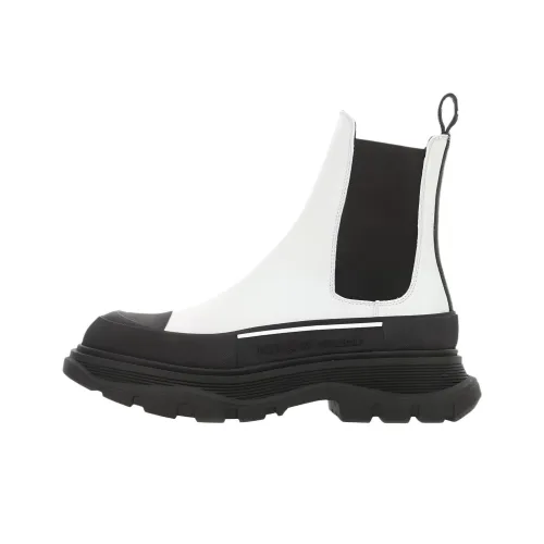 Alexander McQueen Tread Slick Короткий Челси Женские Белый Черный