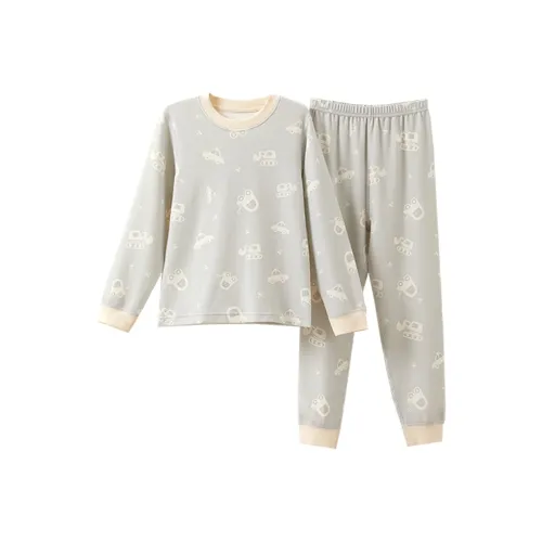 MIANQIXIONG Весенний Осенний Мужской и Женский Kids Антибактериальный Комплект нижнего белья Домашняя одежда для детей