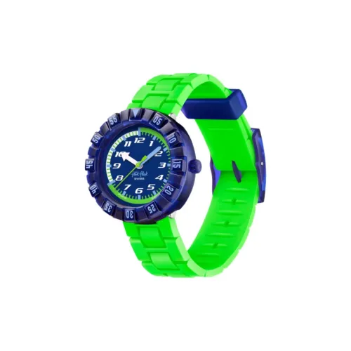 SWATCH Flik Flak Feifei Series Кварцевый механизм Детские часы 36,7*35 мм Синий циферблат Полимерные корпус и силиконовый ремешок