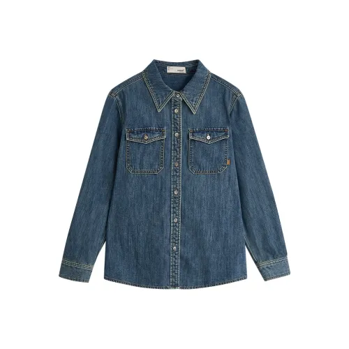 Inman Джинсовый Синий Женская Рубашка