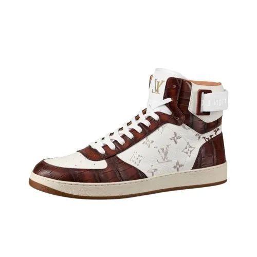 LOUIS VUITTON Rivoli Trainer Стильные Скейтбординги Мужской Белый Коричневый