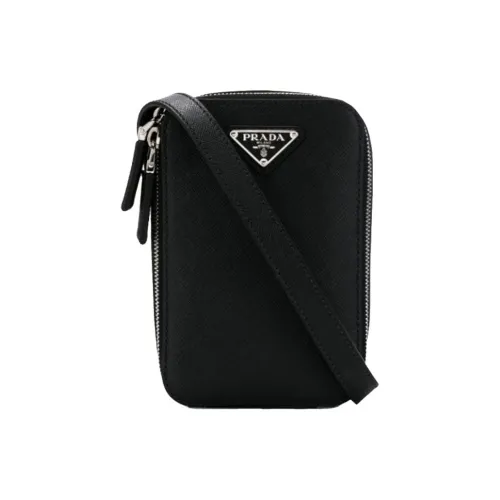 PRADA Коровья кожа Обхват талии Сумка Грудь Сумка Унисекс Черный