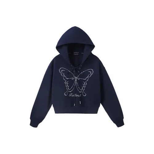 Tryforlove Темно-синий Укороченный Свитшот Женский Свитшот