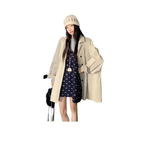 ZVJH Хаки Женская тренч-куртка