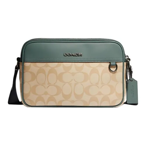 COACH Graham Коровья кожа Сумка через плечо Средний Мужской Хаки Зеленый