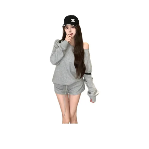 ZVJH Топ + Шорты Женские Повседневные Костюмы