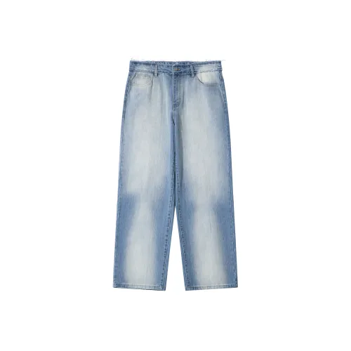 SANBAI STUDIO Осенние состаренные интенсивно вымытые джинсы унисекс