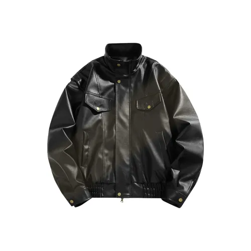 PISYPOX Черный Унисекс Кожаные куртки