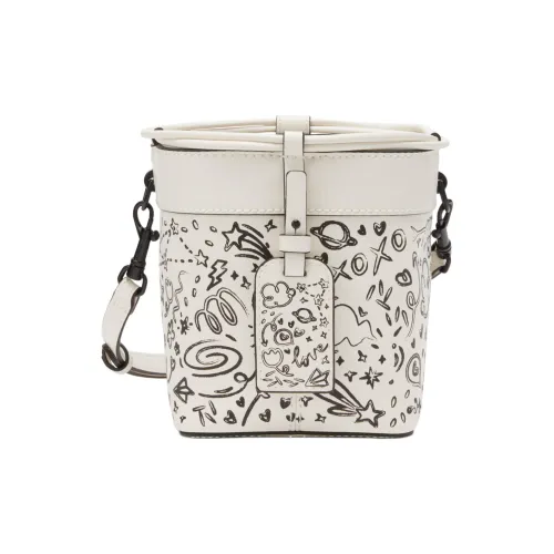 CHARLES KEITH ПУ (полиуретан) Ведрообразная сумка Сумка через плечо Маленькая Женская Кремово-молочный белый Темно-синий Зеленый