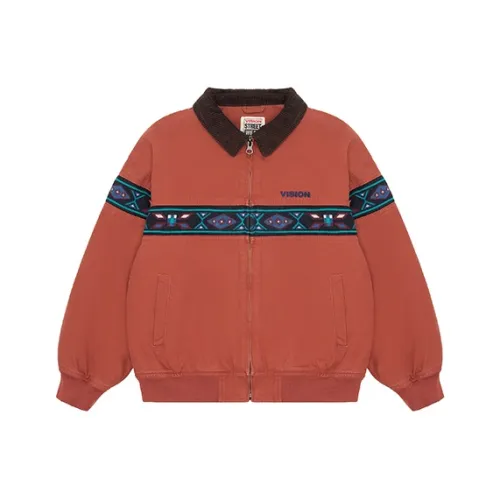 Vision Street Wear Укороченный хлопковый пуховик с потертым эффектом принтом и пэчворком для детей