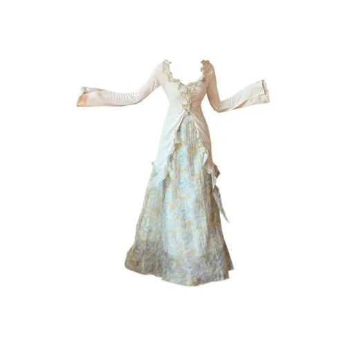 Wang Leshi Длинное платье с длинными рукавами женское