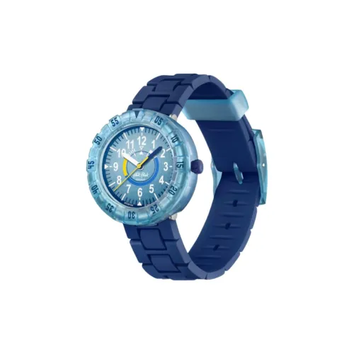 SWATCH Flik Flak Feifei Series Кварцевый механизм Детские часы 36,7*35 мм Синий циферблат Полимерные корпус и силиконовый ремешок