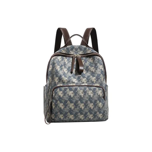 SMILE FOCUS ПВХ Рюкзак Стандартный Женский Синий