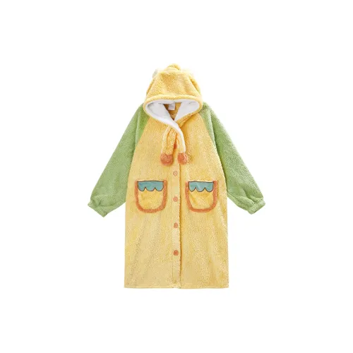 GUKOO Светло-желтый женский банный халат