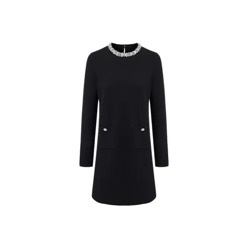 KARL LAGERFELD FW25 Длинное платье с длинными рукавами женское