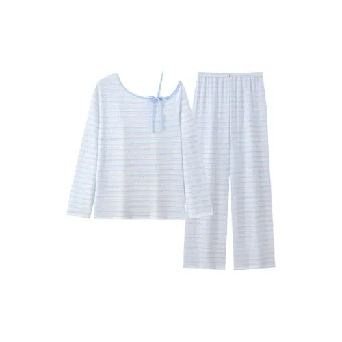 OEING Синий в полоску [Одежда Sets] Женские Пижамные комплекты