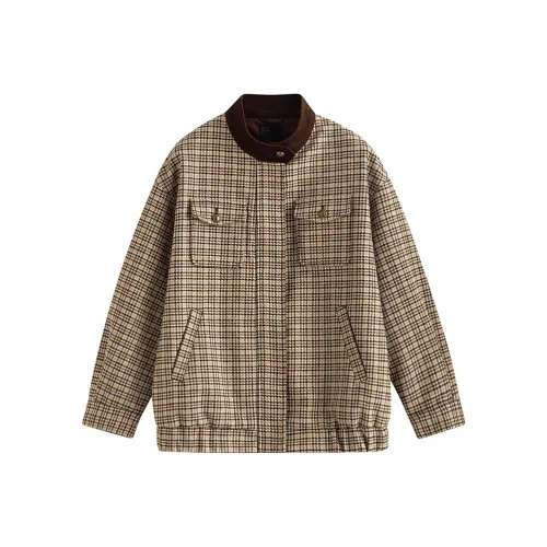 Inman Кофейно-абрикосовый Женский Короткий Пальто