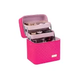 628 Вышитый Клетка Двухслойный Розовый Красный