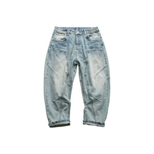 YIMAI Blue Men's Jeans YIMAI Синий Мужские Джинсы