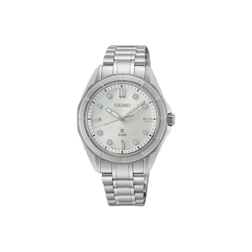 SEIKO Prospe Кварцевый механизм часы с ремешком из нержавеющей стали 34 мм женский серебристый циферблат