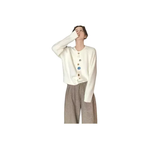 ZVJH Кремово-белый Женский Трикотаж