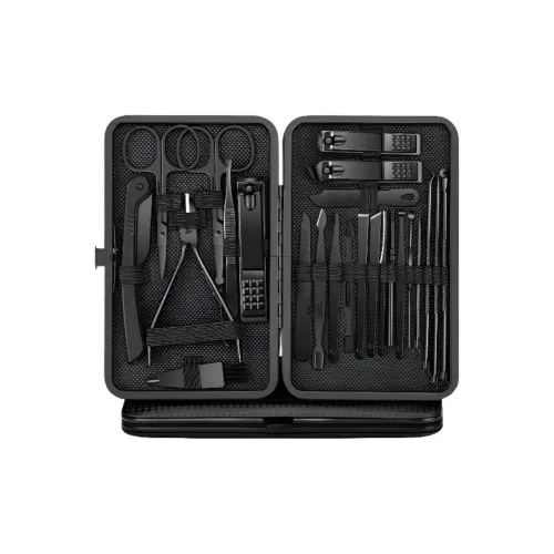 TLXT Наборы одежды с кусачками для ногтей Черный 24 шт. Кусачки для ногтей Ножницы для мертвой кожи Профессиональный домашний комплект для ухода за ногтями