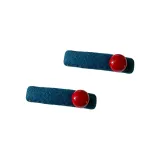 Заколка для волос с цветными блоками из синих и красных бусин (2 упаковки)