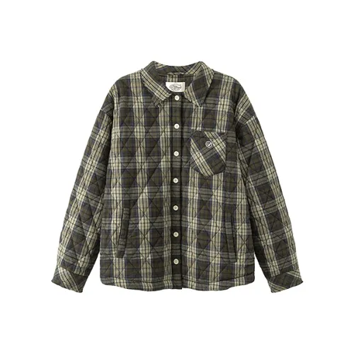 CHUU Синий Клетка Женская Пуховая Куртка