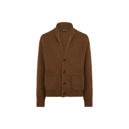 TOM FORD Кофейный Мужской Кашемировый Свитер