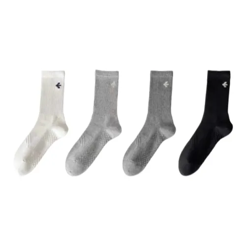 MADALLO [4 пачки] Черный + Белый + Средне-серый + Темно-серый Мужские носки до колена