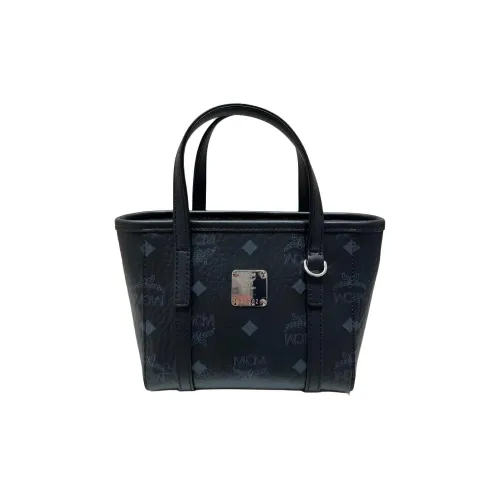 MCM Toni Visetos Искусственная кожа Тоут Сумка Сумка для покупок Сумка на плечо Сумка Экстра мини Женская Черная