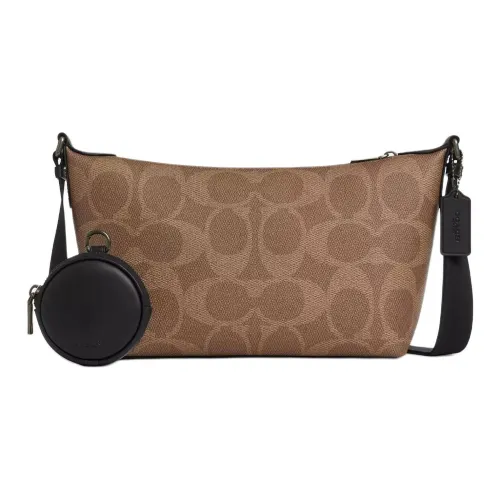 COACH Crossbody Покрытый холст Сумка через плечо Средний Женский Коричневый