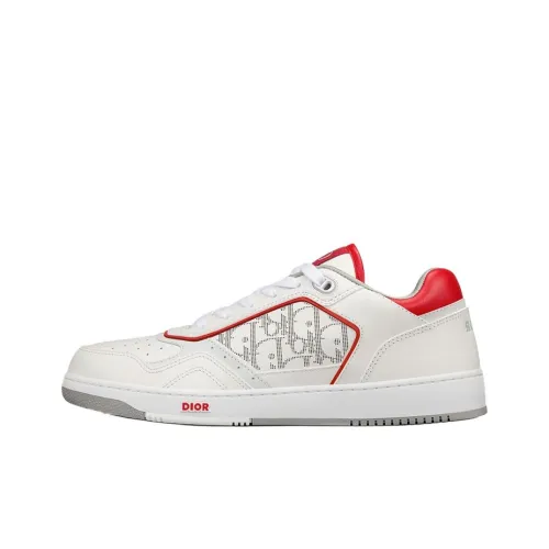 DIOR B27 Низкий Топ Стильный Скейтбординг Мужской Белый Красный
